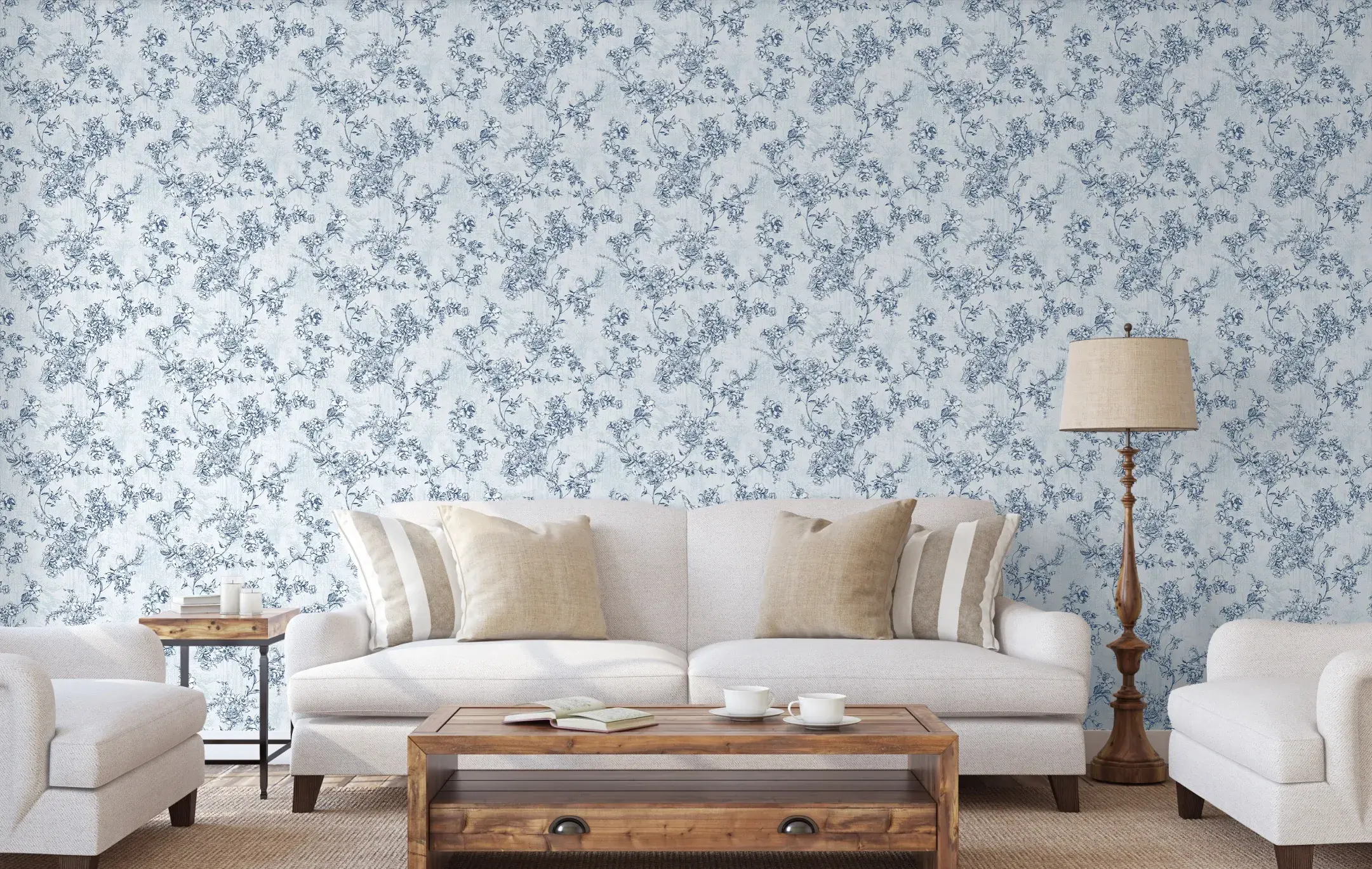 Blue Embossed Wallpaper – Nature-Inspired (9914-2)